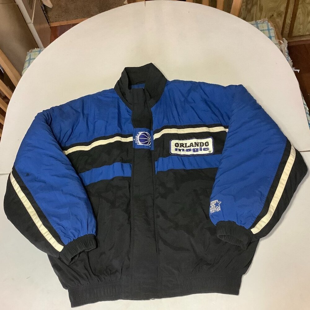 Vintage Orlando Magic NBA Starter Jacket Size Large Black/White/Blue